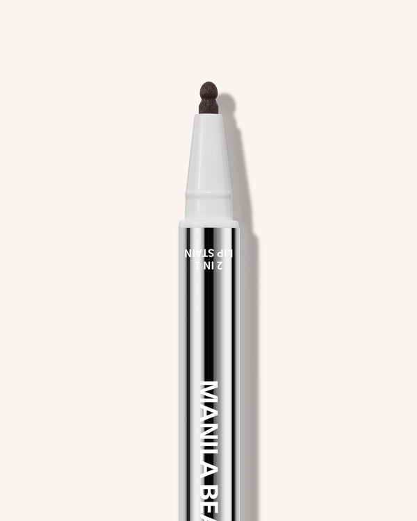 Dual Lip Stain Brown, nærbillede af den anden spids #brown